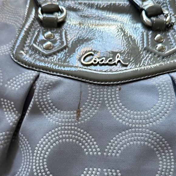 Coach Silver and Gray Shoulder Bag - Picture 2 of 4